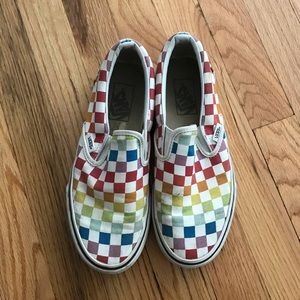rainbow checkered vans kids